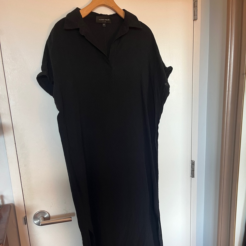 Black Collared Easy Resort Dress